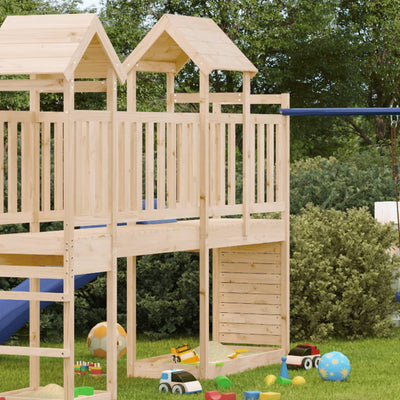 Vidaxl Play Tower With Rock Wall 53x110x214 cm de pino sólido