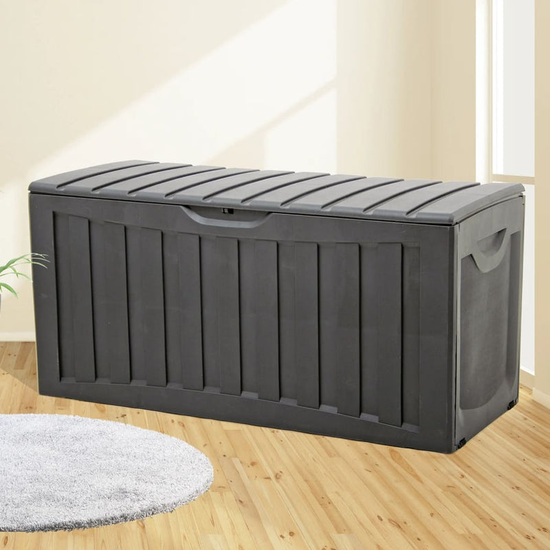 Vidaxl Box de almacenamiento 118x53x57 cm polipropileno negro
