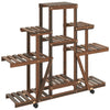 Estándar de planta Vidaxl con ruedas 110x25x101 cm Vurenhout