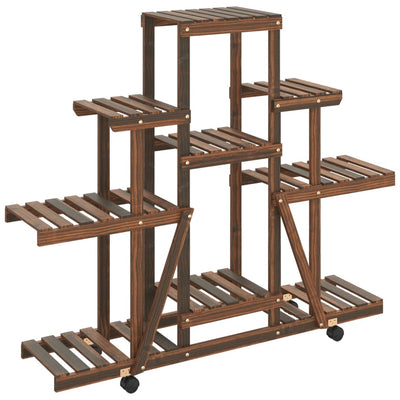 Vidaxl Plant Standard con ruote 110x25x101 cm Vurenhout solido