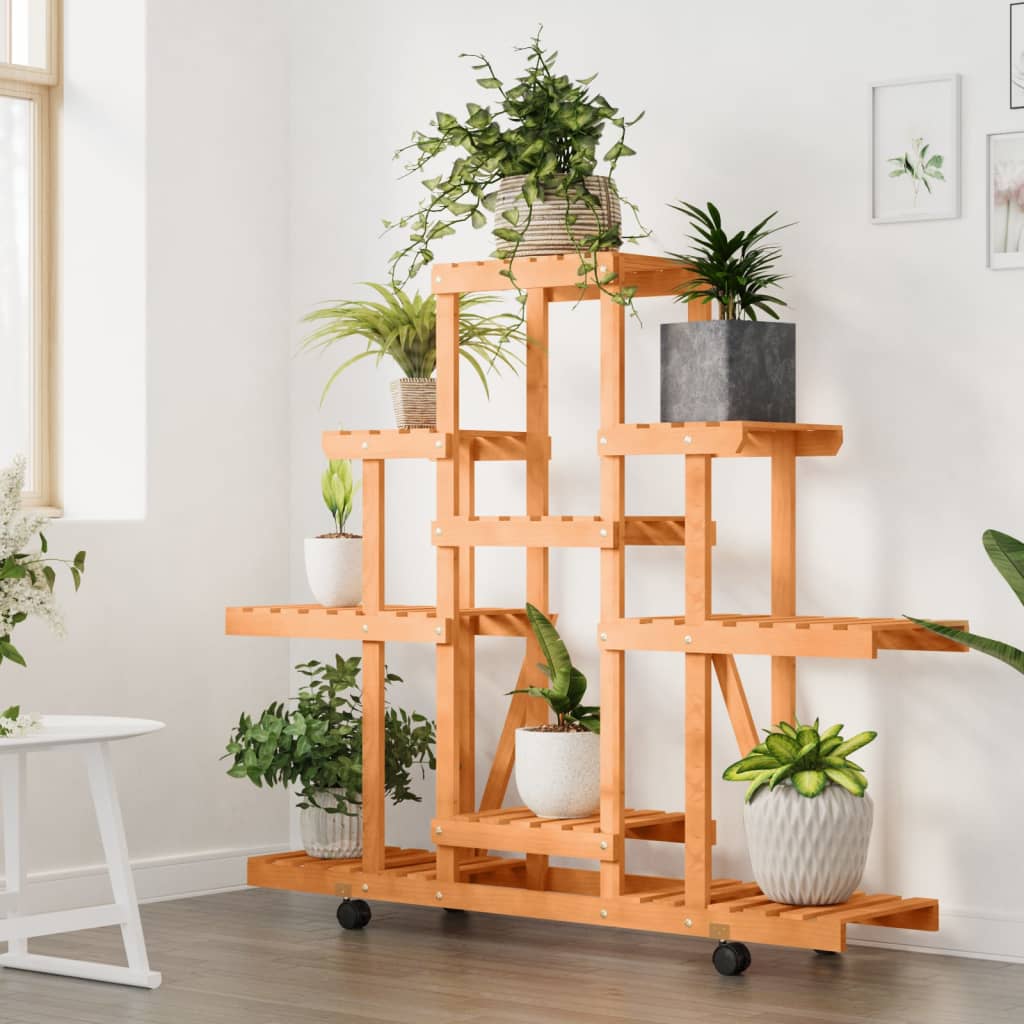 Vidaxl Plant Standard con ruote 110x25x101 cm Vurenhout solido