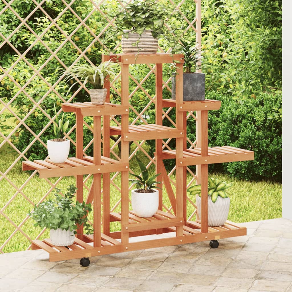 Vidaxl Plant Standard con ruote 110x25x101 cm Vurenhout solido