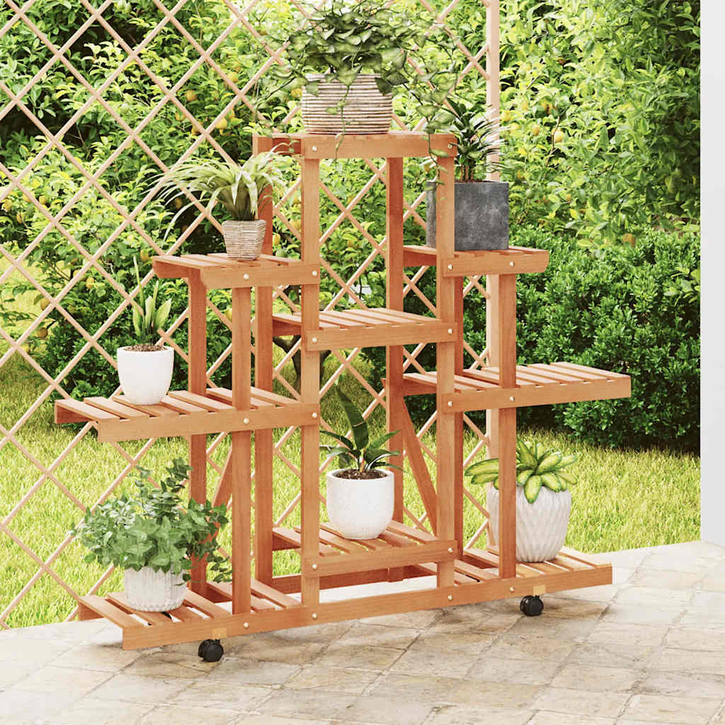 Vidaxl Plant Standard con ruote 110x25x101 cm Vurenhout solido