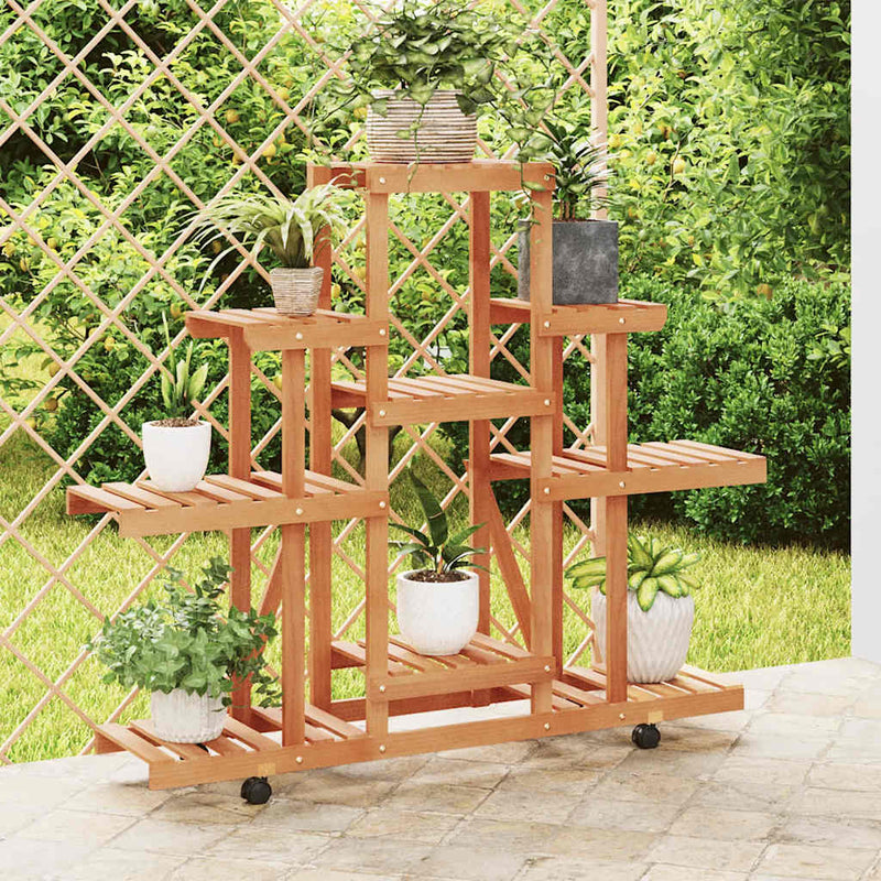 Vidaxl Plant Standard con ruote 110x25x101 cm Vurenhout solido