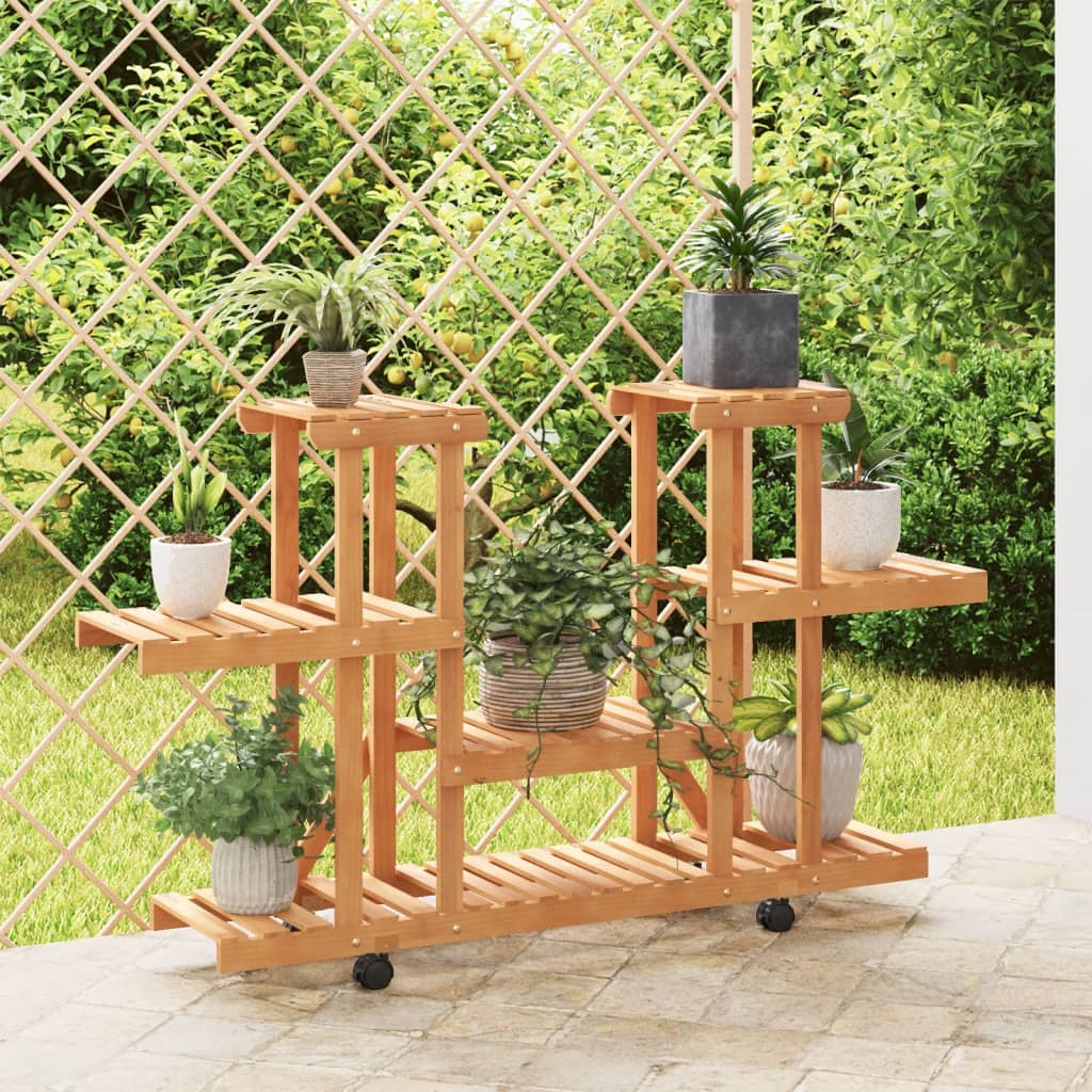 Vidaxl Plant Standard con ruote 110x25x78 cm Vurenhout solido