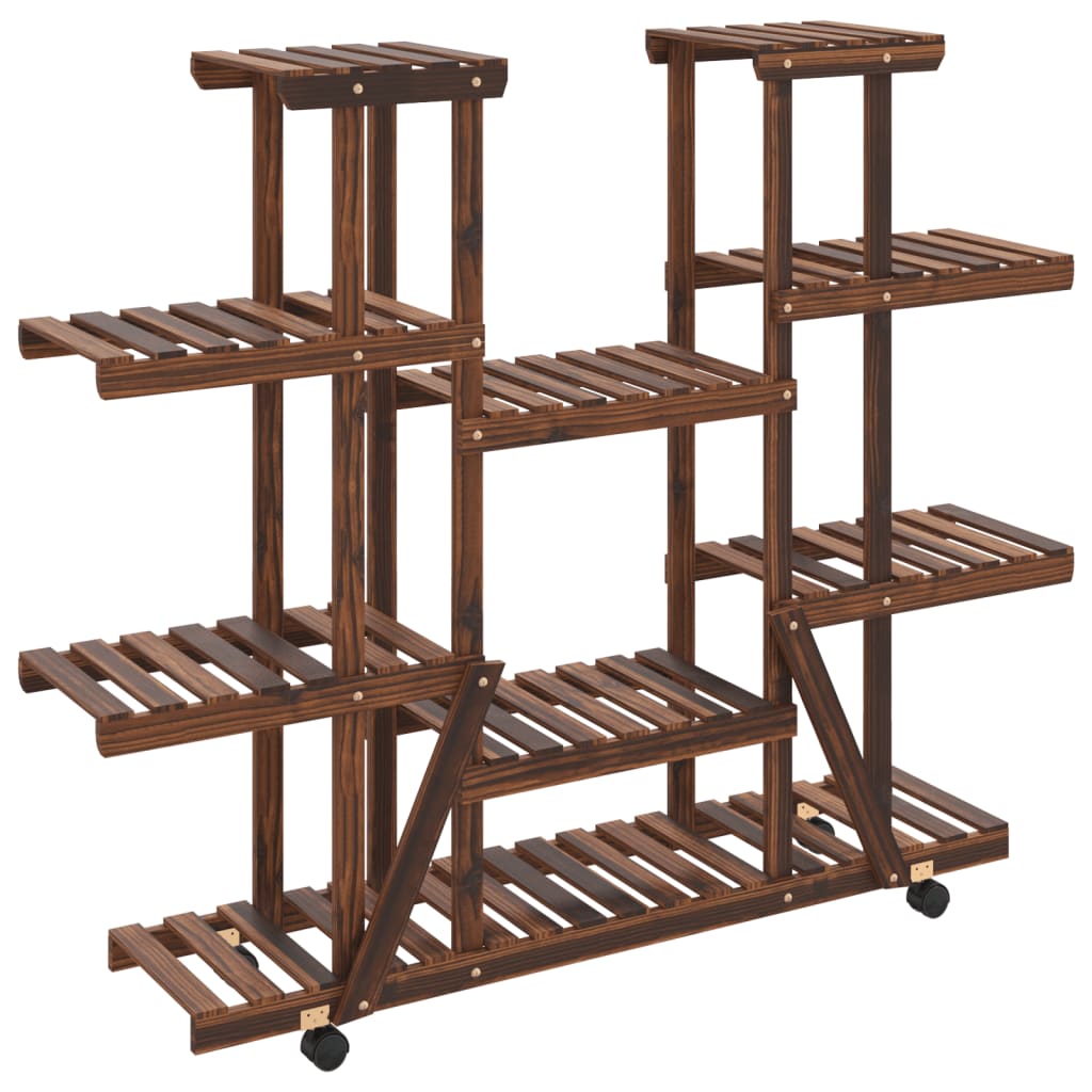 Vidaxl Plant Standard con ruote 110x25x115 cm Vurenhout solido