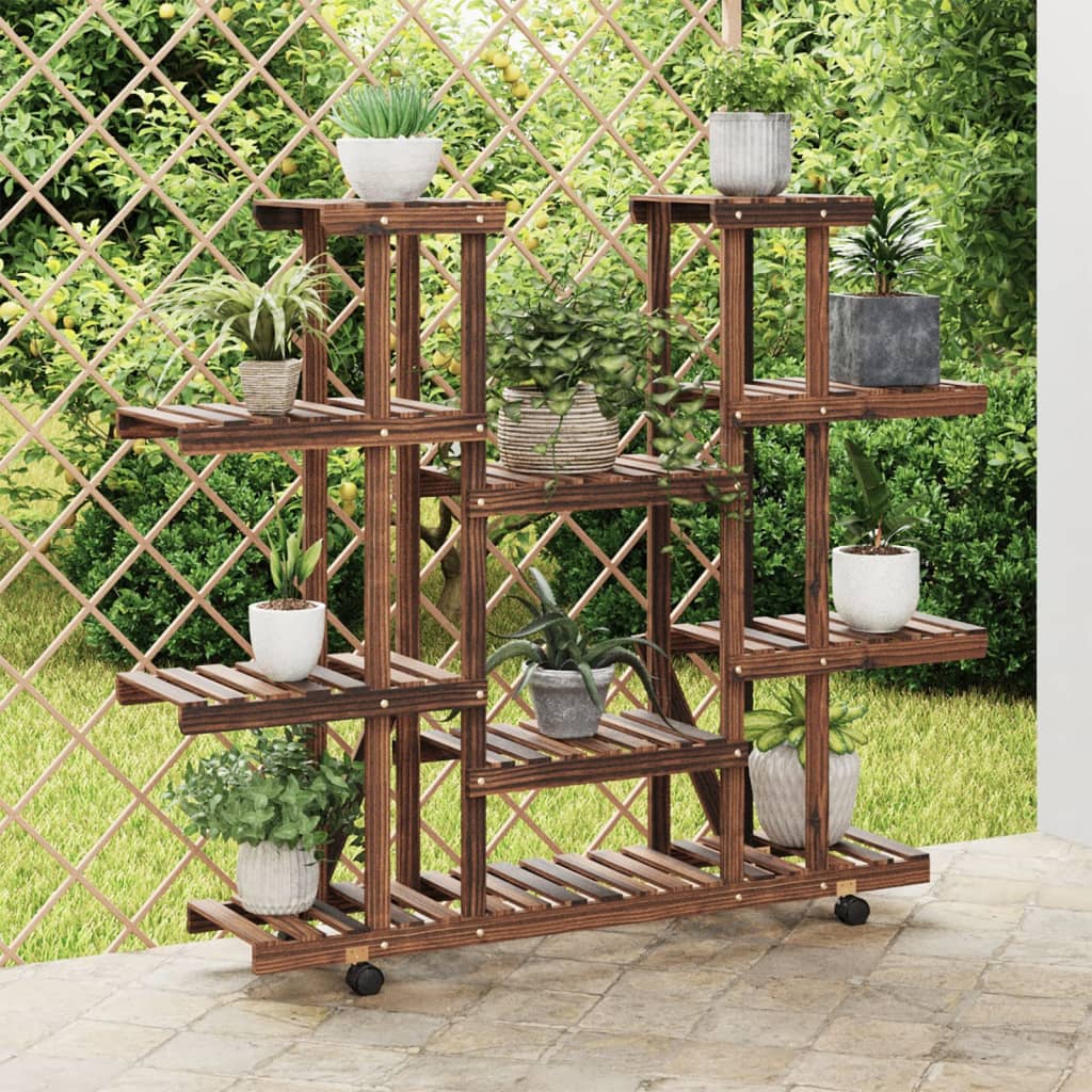 Vidaxl Plant Standard con ruote 110x25x115 cm Vurenhout solido