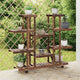 Estándar de planta Vidaxl con ruedas 110x25x115 cm Vurenhout