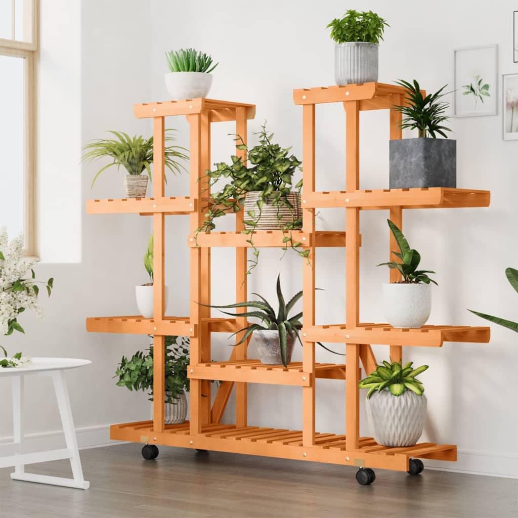 Vidaxl Plant Standard con ruote 110x25x115 cm Vurenhout solido