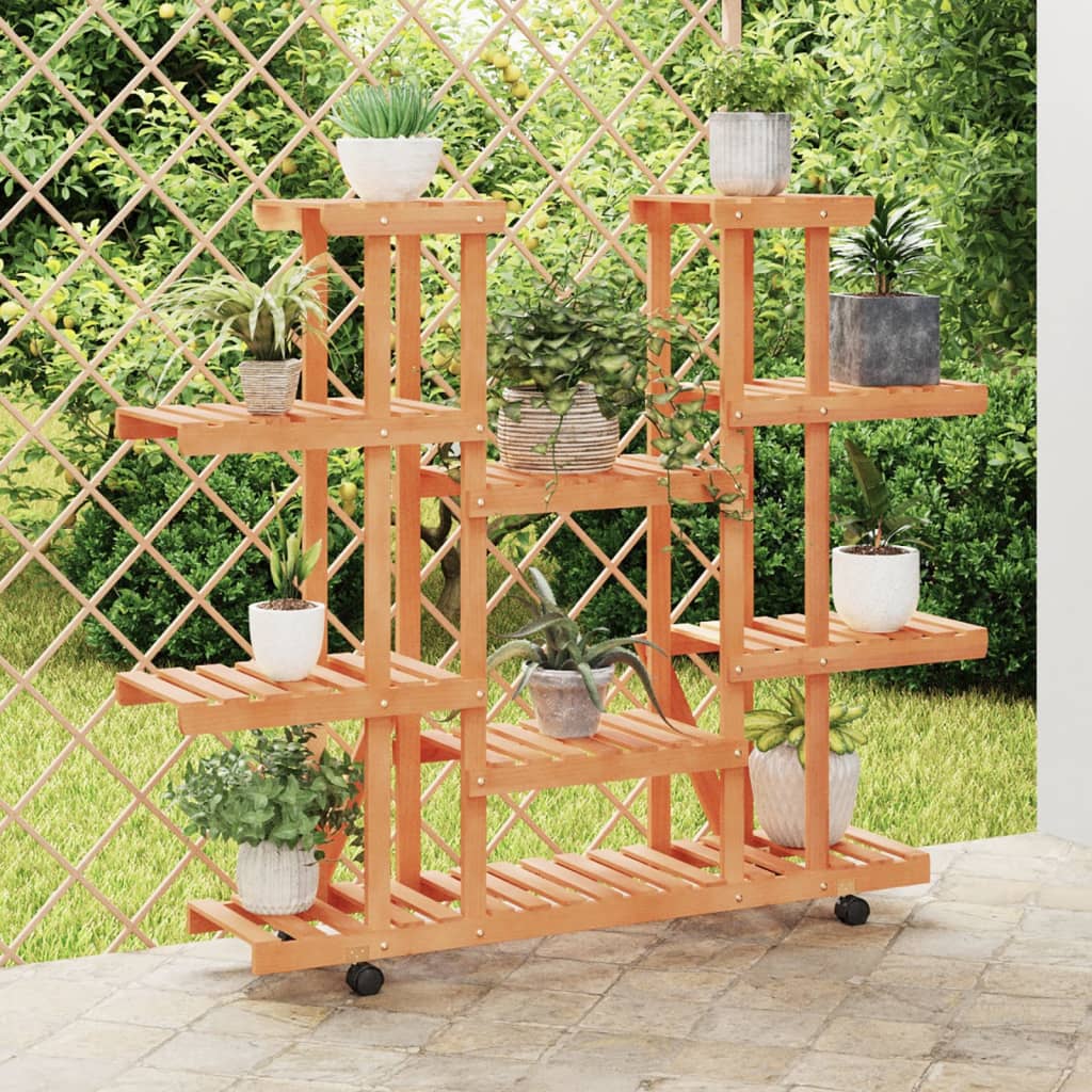 Vidaxl Plant Standard con ruote 110x25x115 cm Vurenhout solido