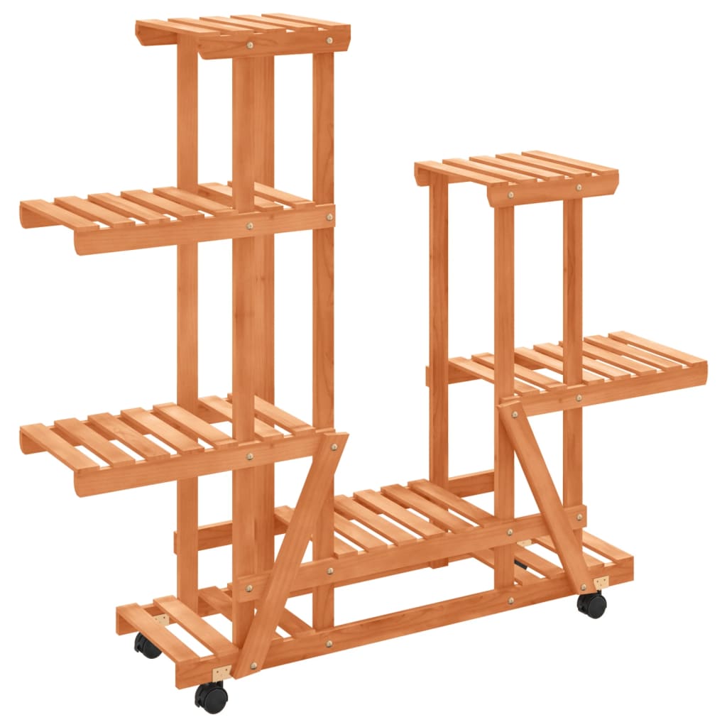 Vidaxl Plant Standard con ruote 95x25x101 cm Vurenhout solido