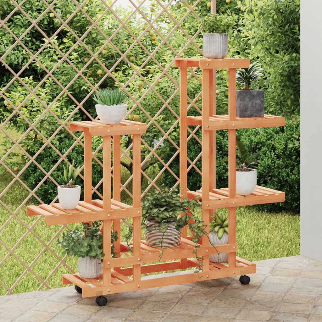 Vidaxl Plant Standard con ruote 95x25x101 cm Vurenhout solido