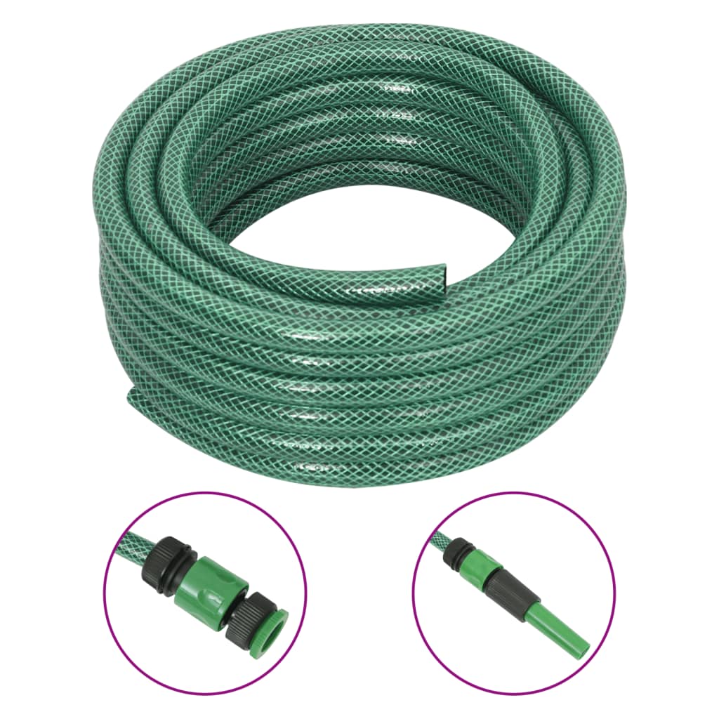 Vidaxl Garden tubo con frizione set 0,5 '' 20 m PVC verde