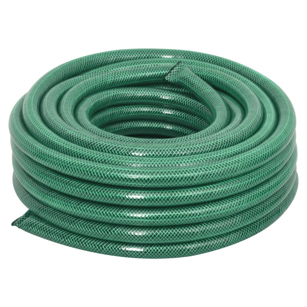 Manguera de jardín Vidaxl con juego de embrague 0.75 '' 10 M PVC Green