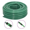 Manguera de jardín Vidaxl con juego de acoplamiento 0,9'' 100 m PVC verde