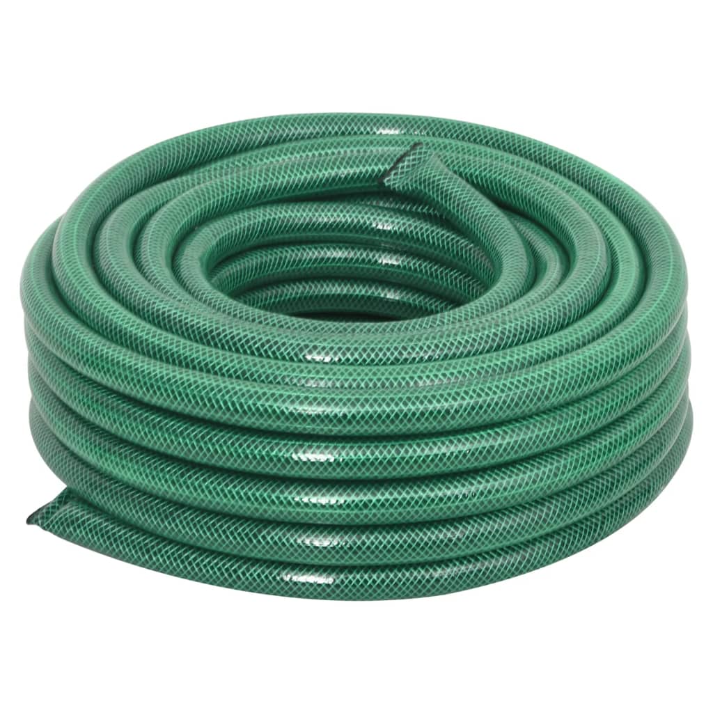 Manguera de jardín Vidaxl con juego de acoplamiento 0,9'' 100 m PVC verde