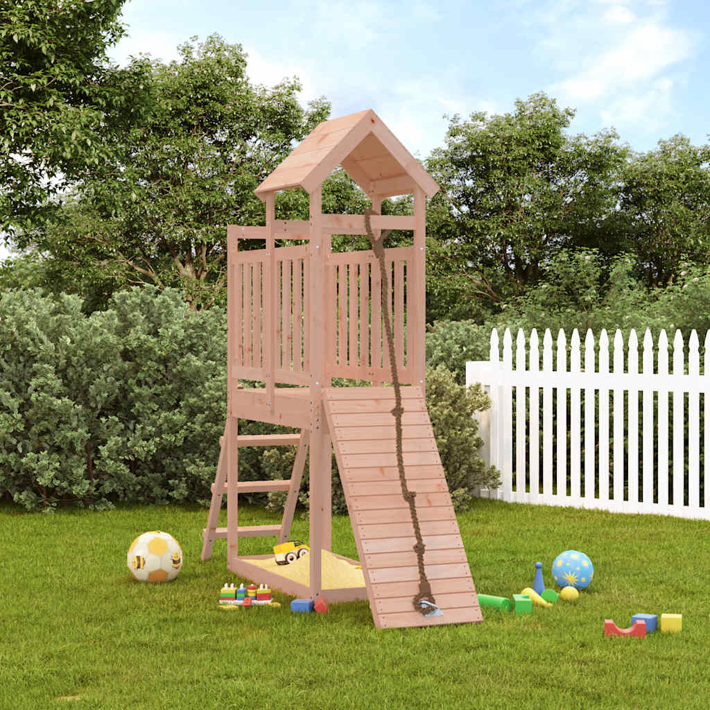 Vidaxl Speelhuis con muro di arrampicata solido Douglashout