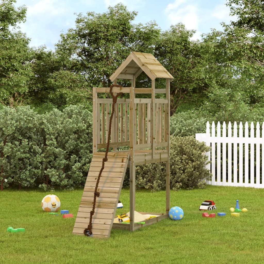 Vidaxl Speelhuis con Pine impregnado de la pared trepadora
