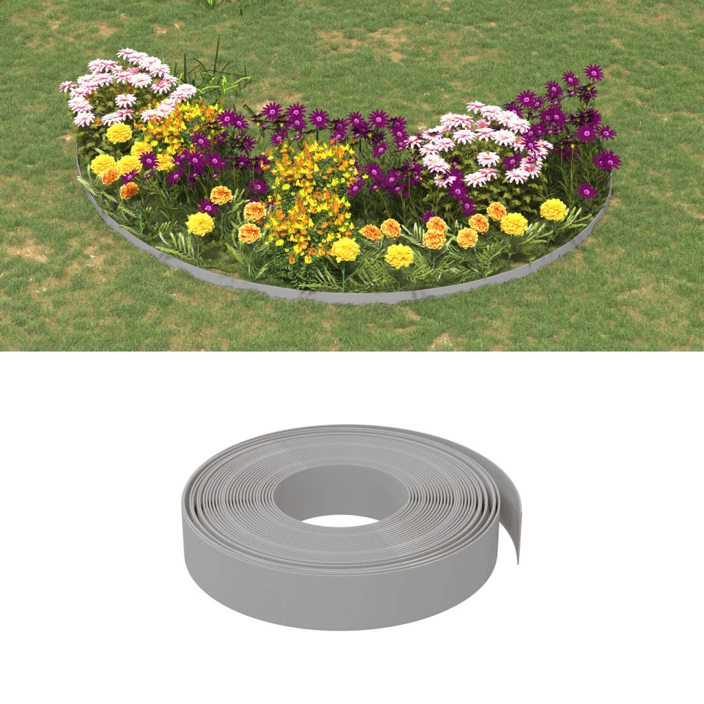 Vidaxl tuinranden 2 st 10 m 10 cm polyetheen grijs