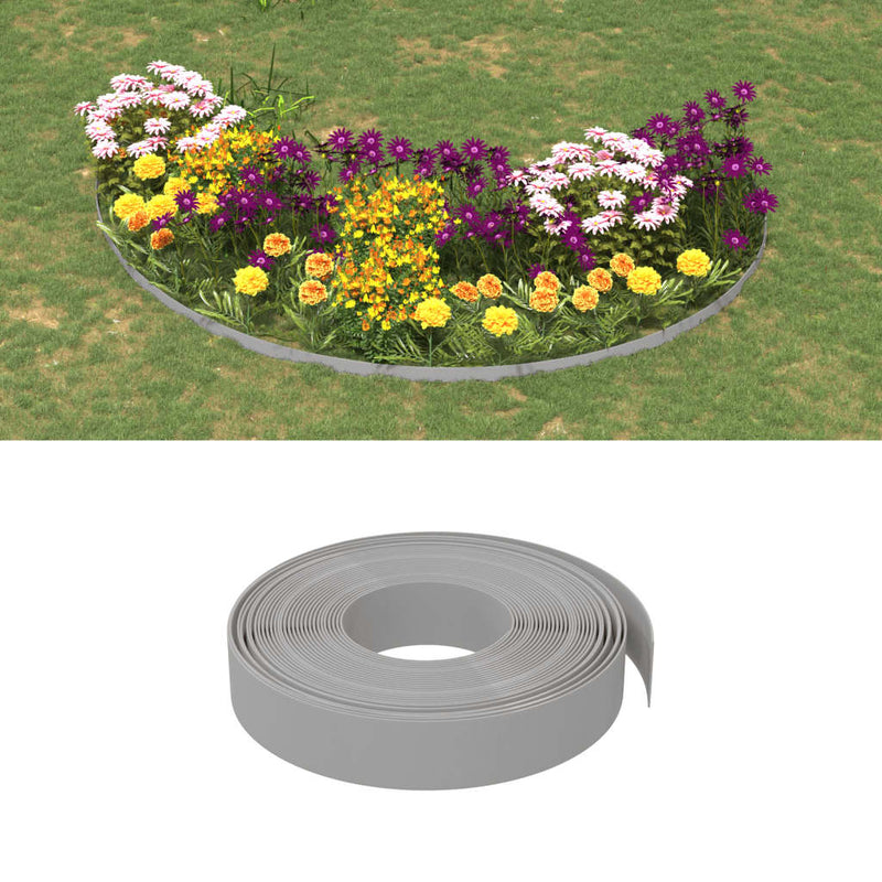 Bordi del giardino Vidaxl 3 St 10 m 10 cm polietilene grigio