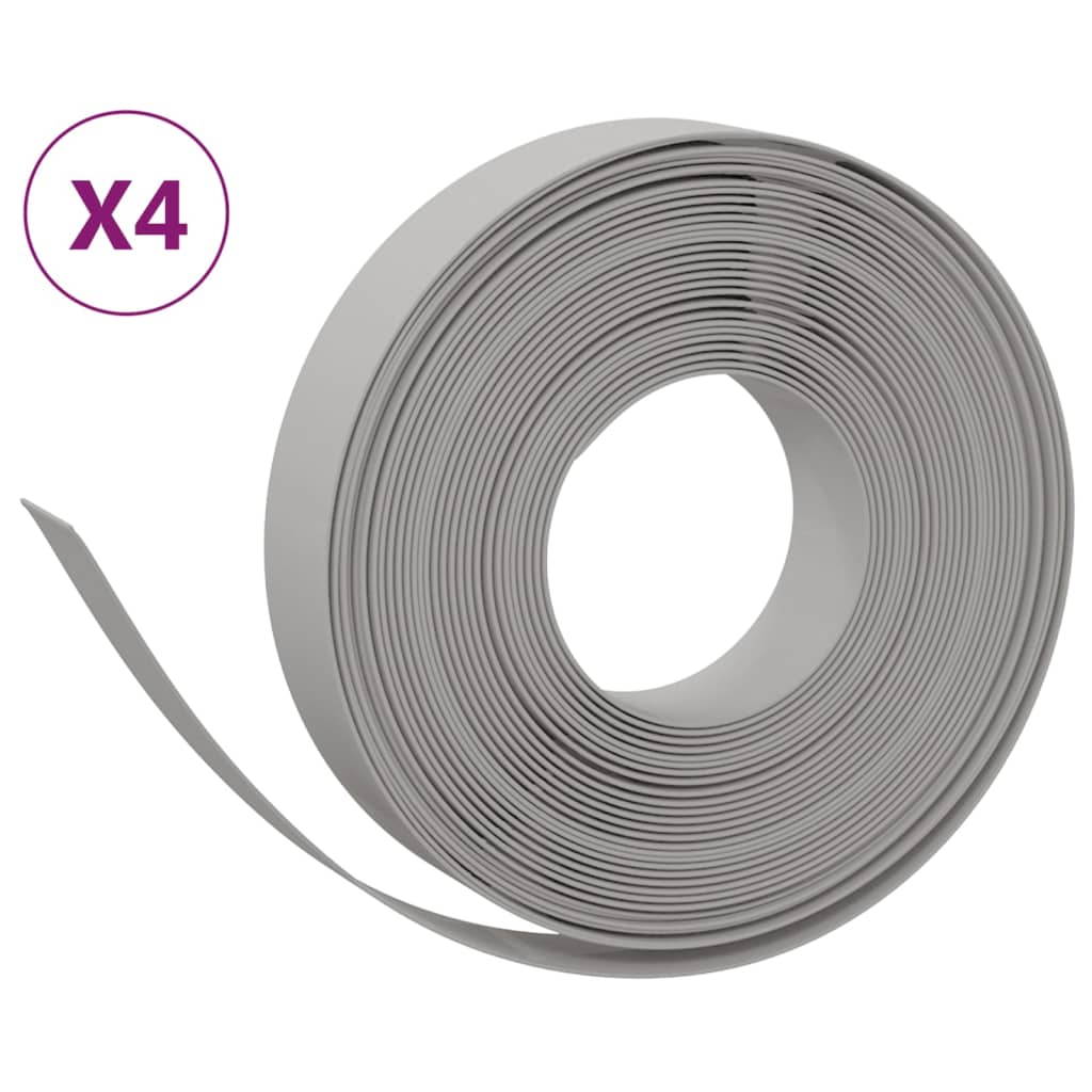 Vidaxl tuinranden 4 st 10 m 10 cm polyetheen grijs