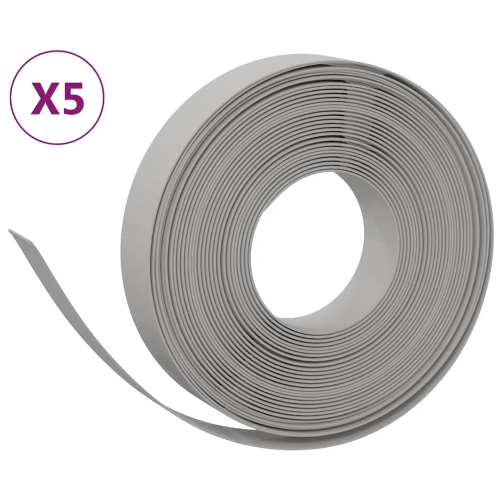 Bordi del giardino Vidaxl 5 St 10 m 10 cm polietilene grigio
