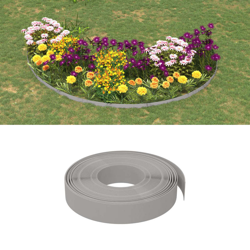 Bordi del giardino Vidaxl 5 St 10 m 10 cm polietilene grigio