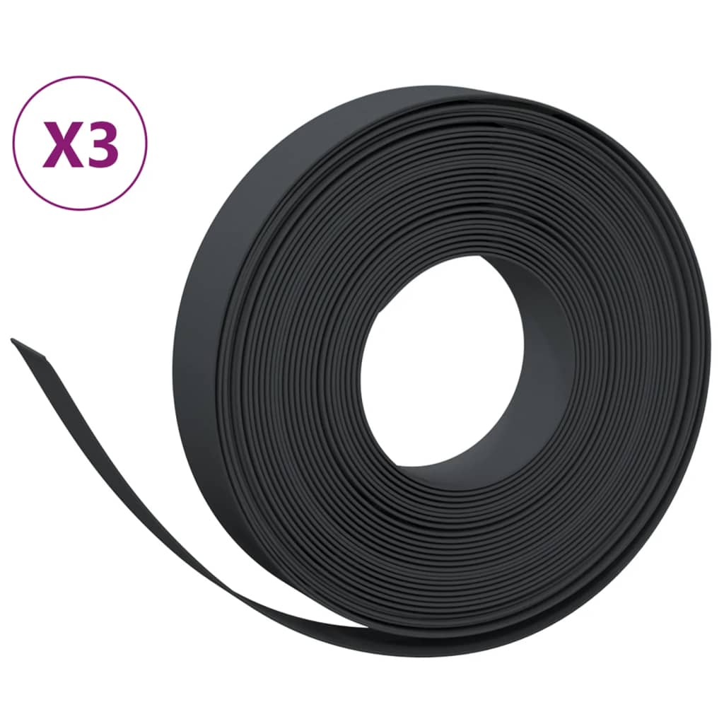 Vidaxl tuinranden 3 st 10 m 10 cm polyetheen zwart