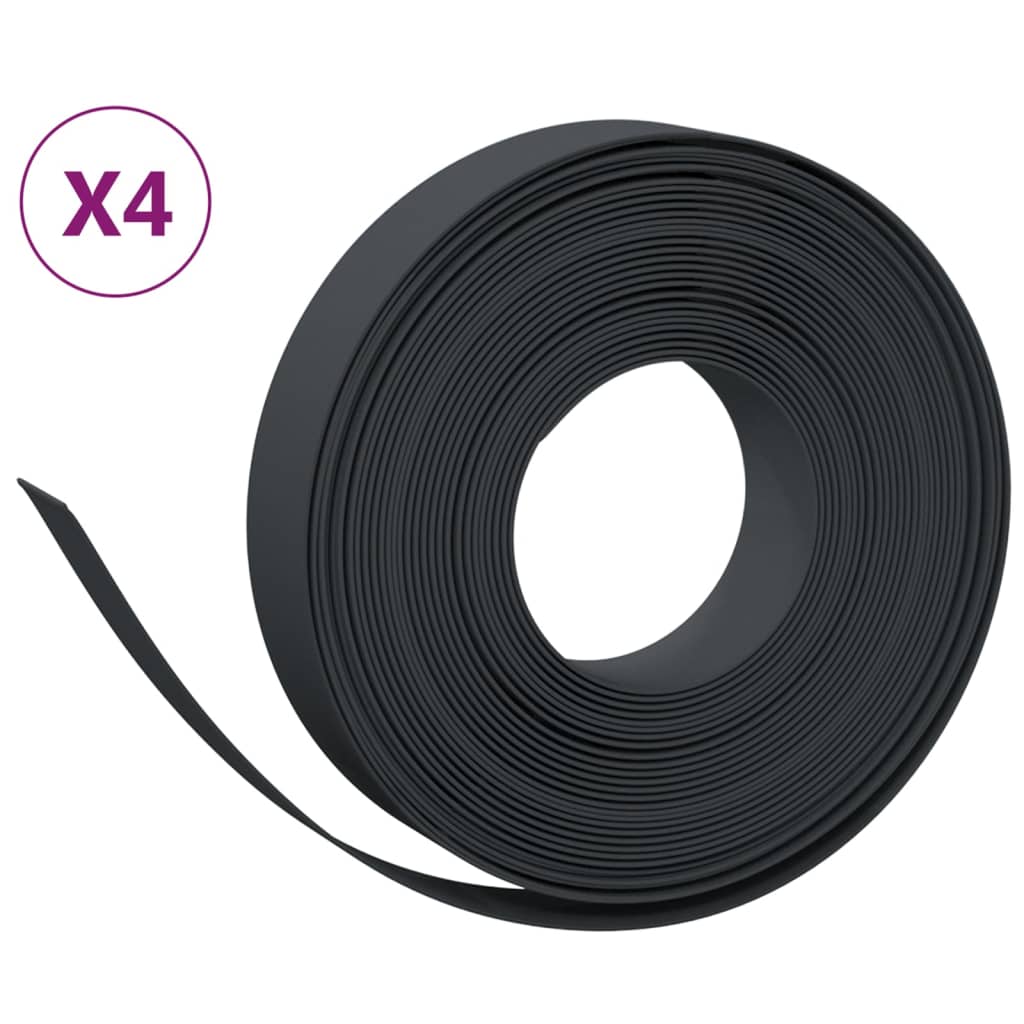 Vidaxl tuinranden 4 st 10 m 10 cm polyetheen zwart