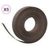Bordi del giardino Vidaxl 5 pezzi 10 m 10 cm in polietilene marrone