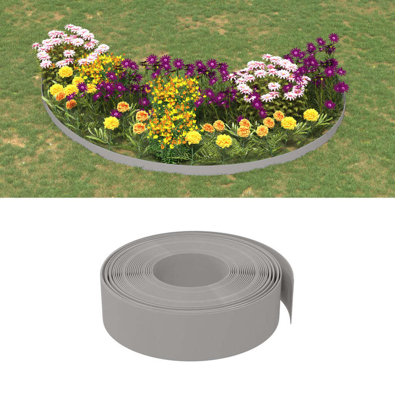 Bordi del giardino Vidaxl 3 St 10 m 15 cm polietilene grigio