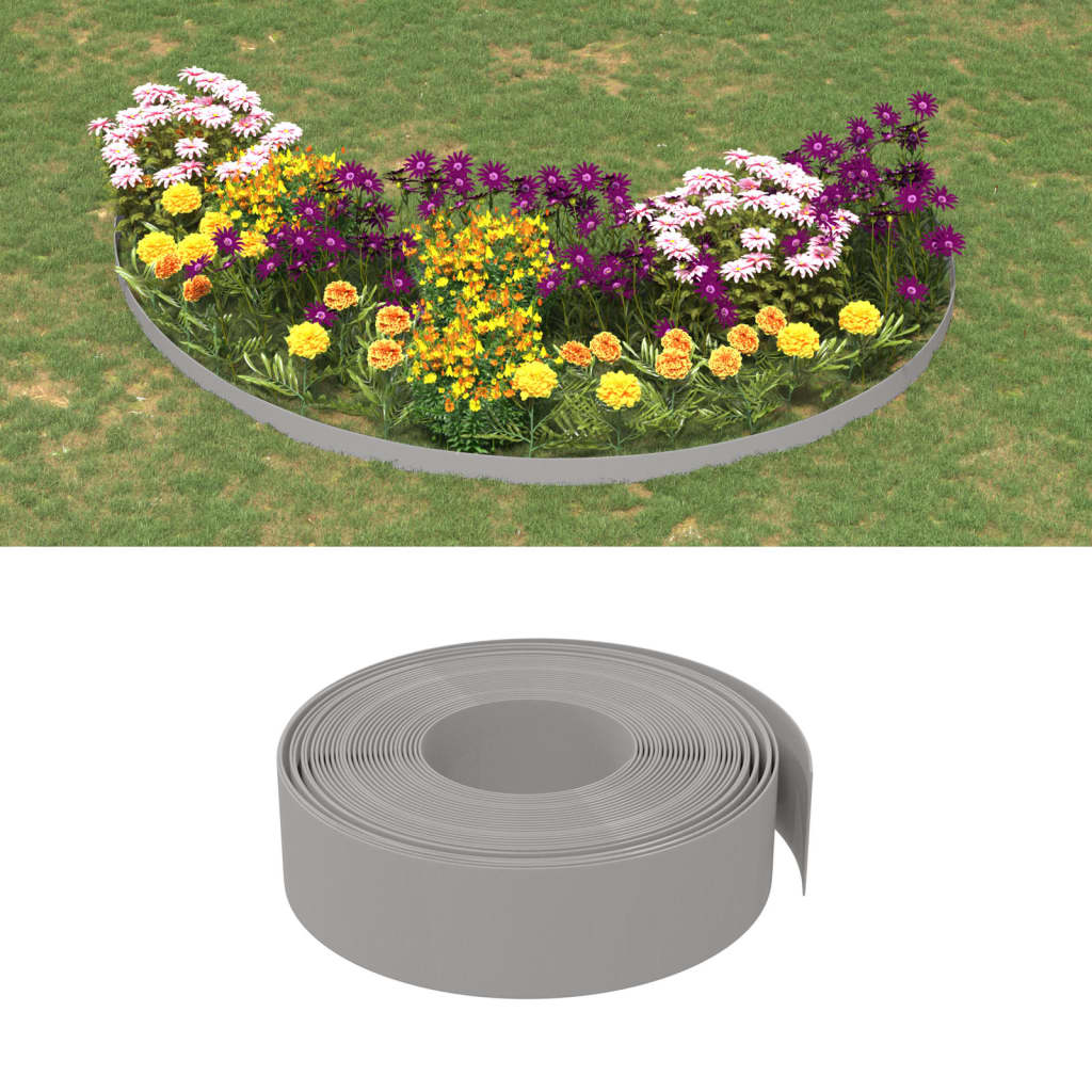 Vidaxl tuinranden 3 st 10 m 15 cm polyetheen grijs