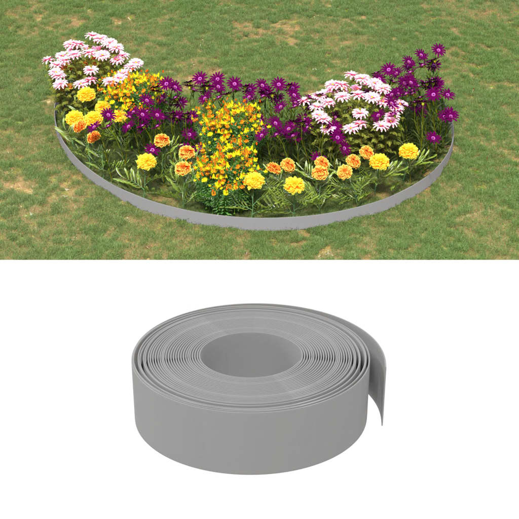 Vidaxl tuinranden 5 st 10 m 15 cm polyetheen grijs