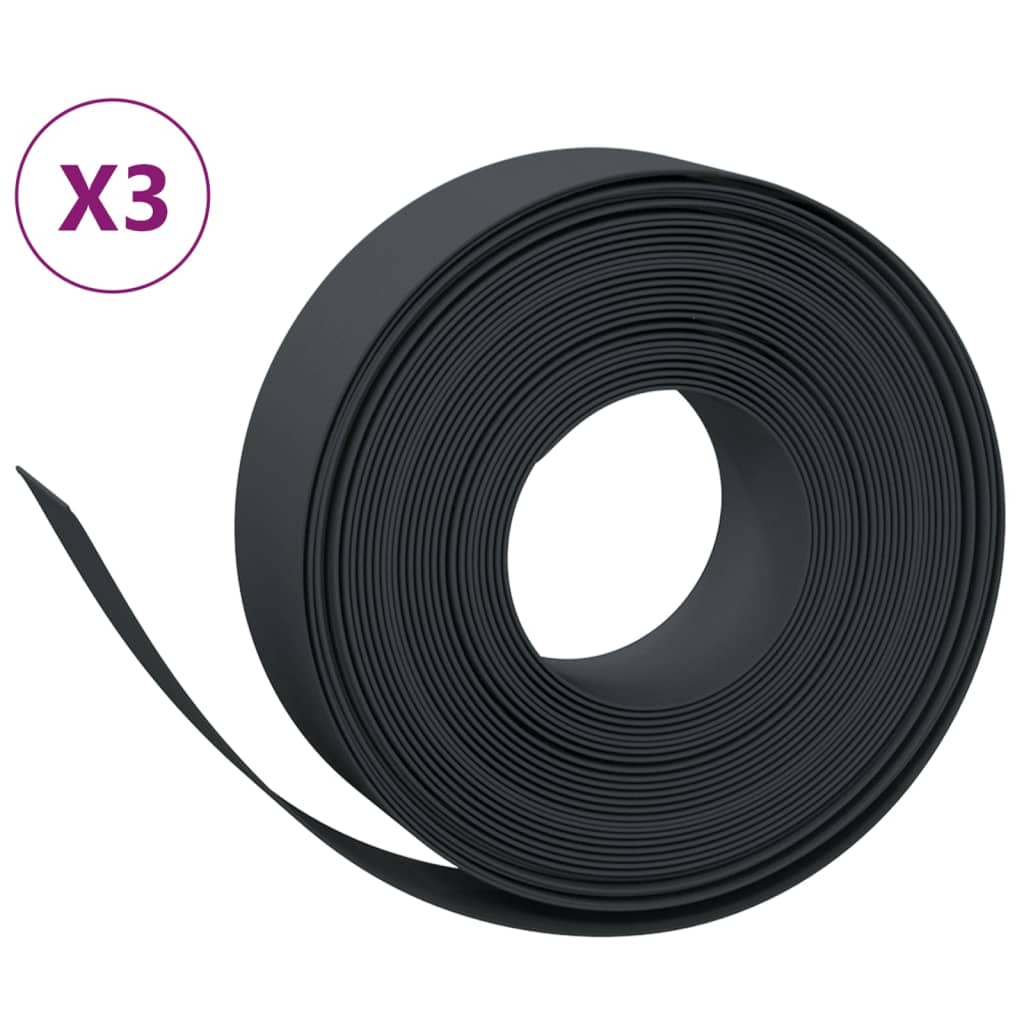 Vidaxl tuinranden 3 st 10 m 15 cm polyetheen zwart