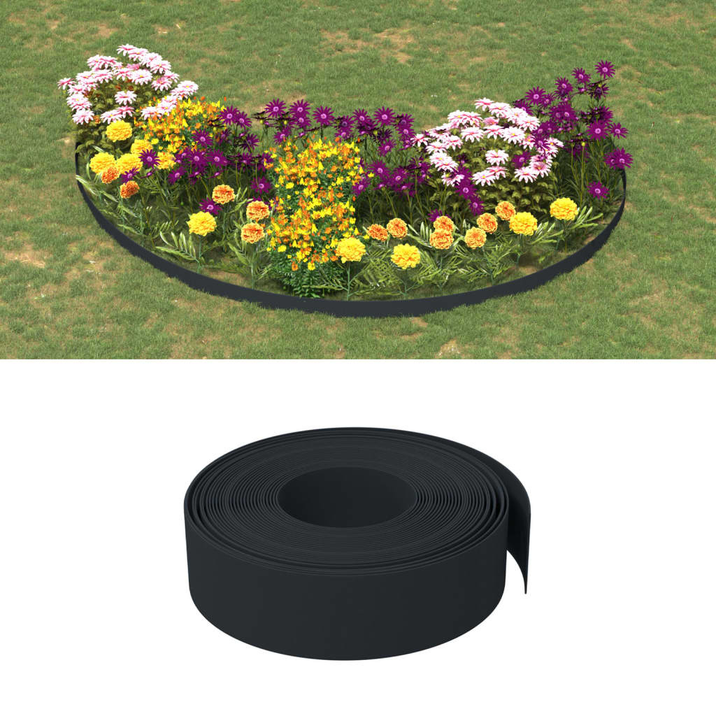 Vidaxl tuinranden 4 st 10 m 15 cm polyetheen zwart