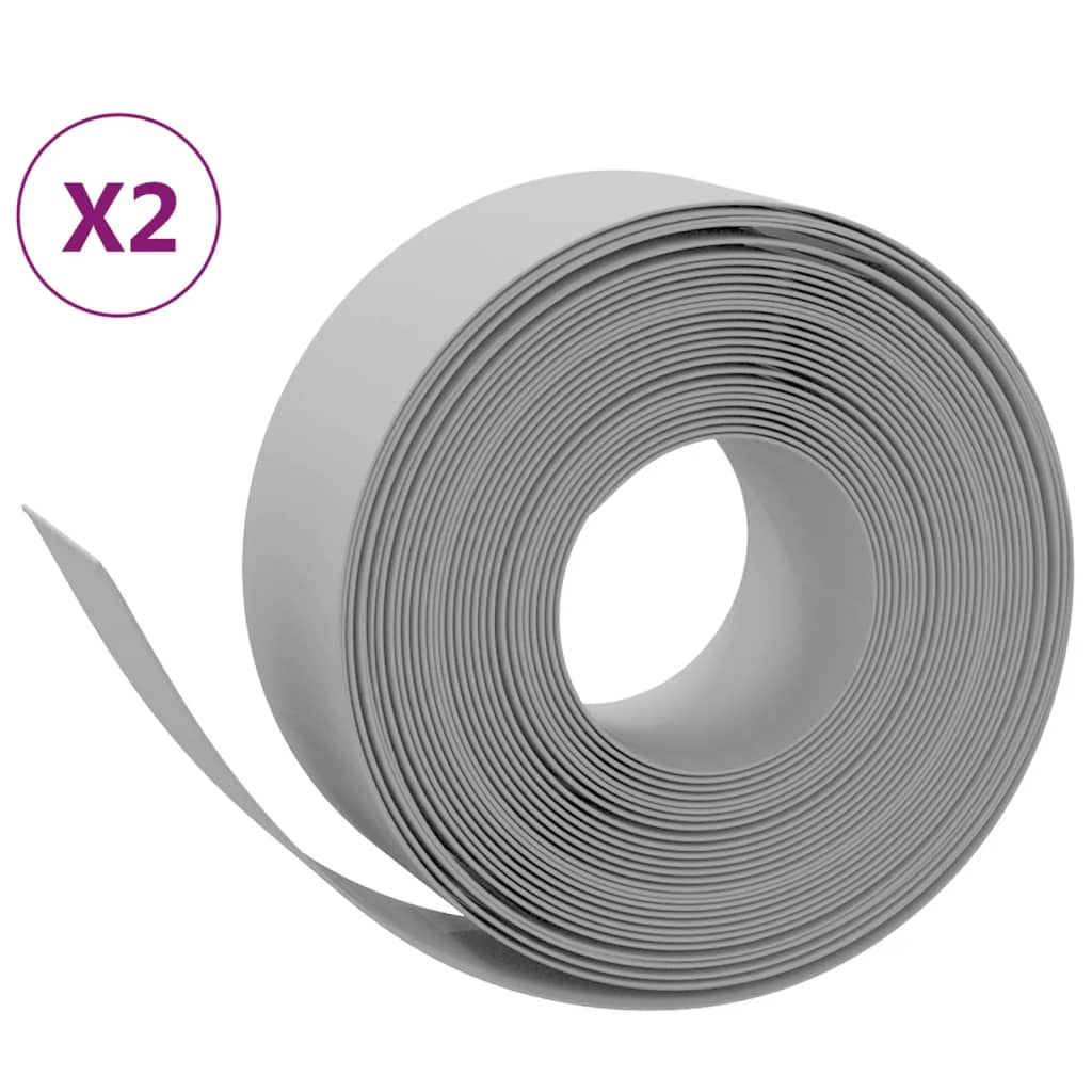 Vidaxl tuinranden 2 st 10 m 20 cm polyetheen grijs