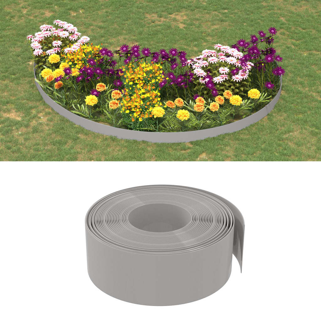 Vidaxl tuinranden 2 st 10 m 20 cm polyetheen grijs
