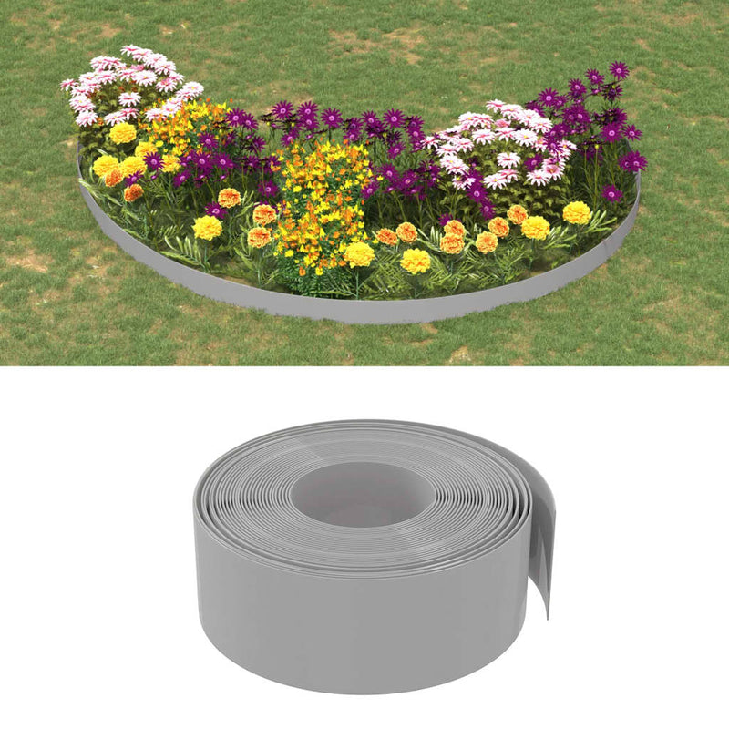 Vidaxl tuinranden 3 st 10 m 20 cm polyetheen grijs