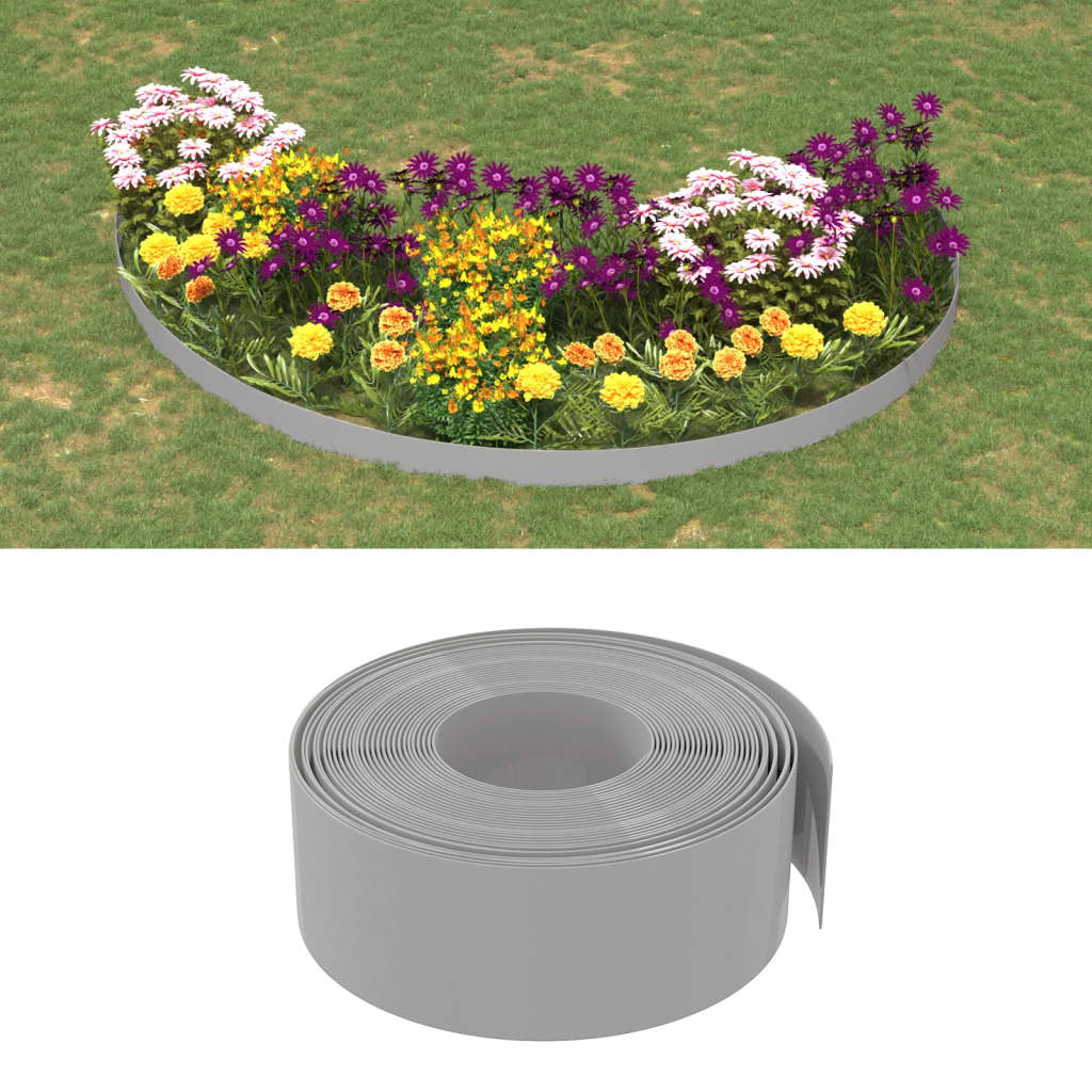 Vidaxl tuinranden 3 st 10 m 20 cm polyetheen grijs