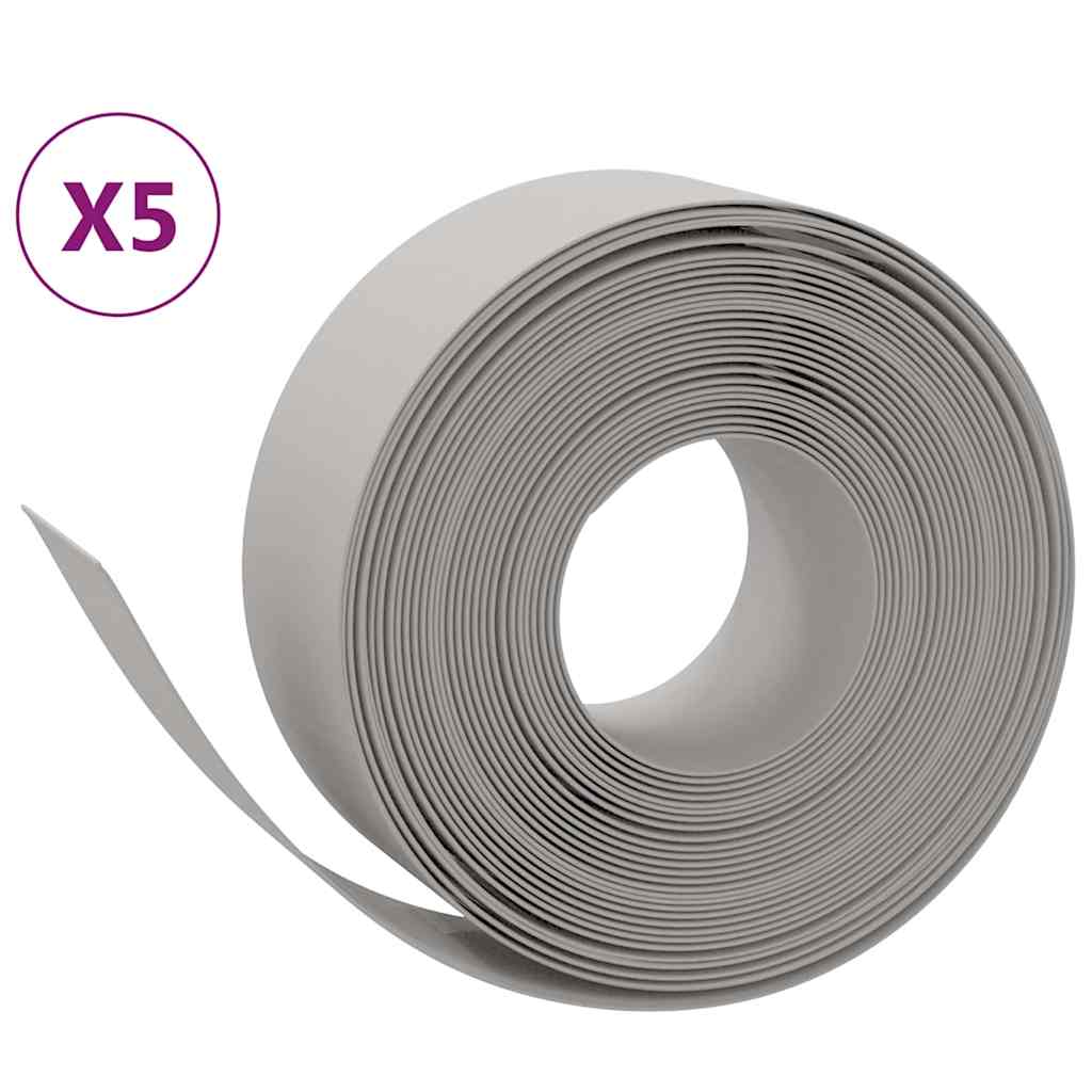 Vidaxl tuinranden 5 st 10 m 20 cm polyetheen grijs