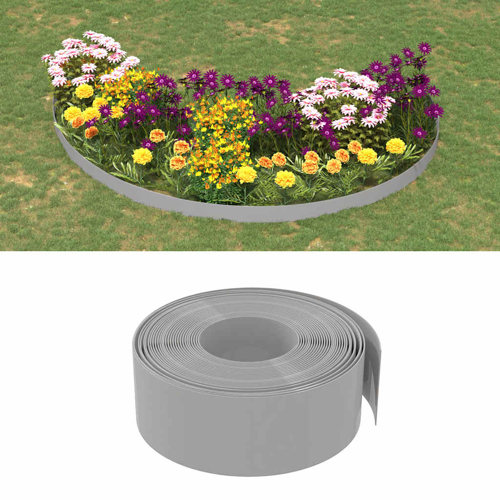 Vidaxl tuinranden 5 st 10 m 20 cm polyetheen grijs
