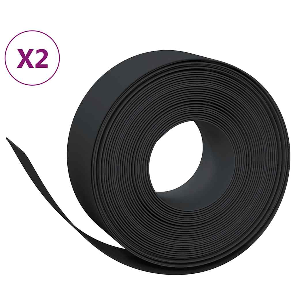 Vidaxl tuinranden 2 st 10 m 20 cm polyetheen zwart