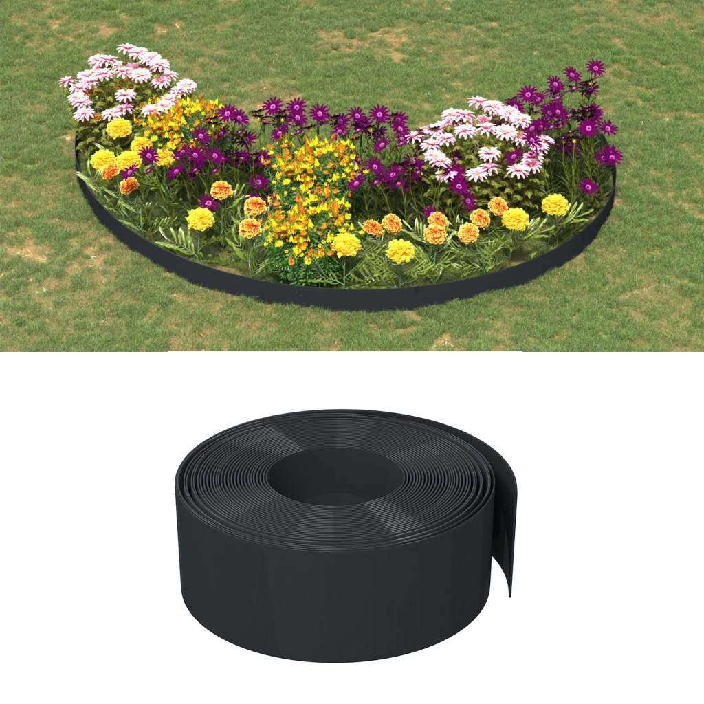 Vidaxl tuinranden 4 st 10 m 20 cm polyetheen zwart