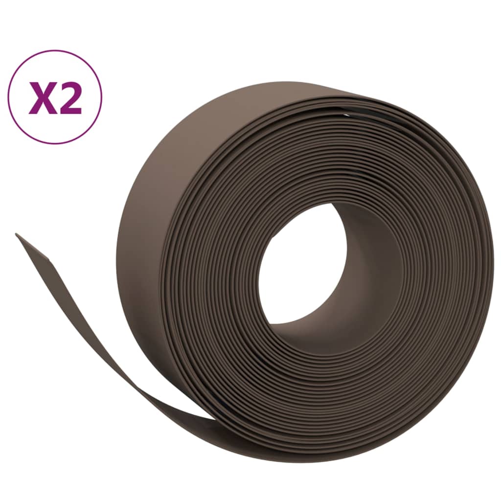 Vidaxl tuinranden 2 st 10 m 20 cm polyetheen bruin