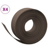 Bordi del giardino Vidaxl 4 St 10 m 20 cm in polietilene marrone