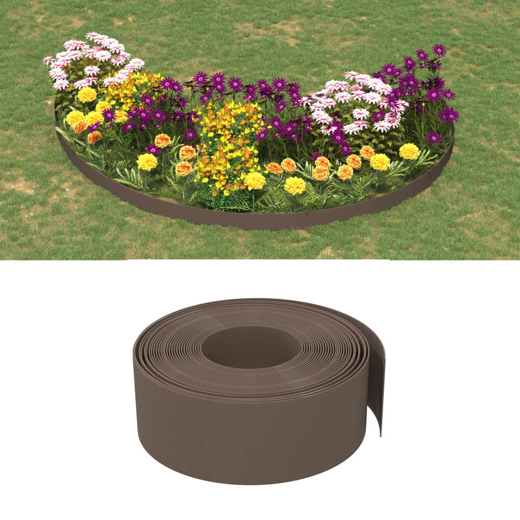 Vidaxl tuinranden 4 st 10 m 20 cm polyetheen bruin