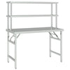 Mesa de trabajo de cocina de Vidaxl con acero inoxidable de 120x60x145 cm