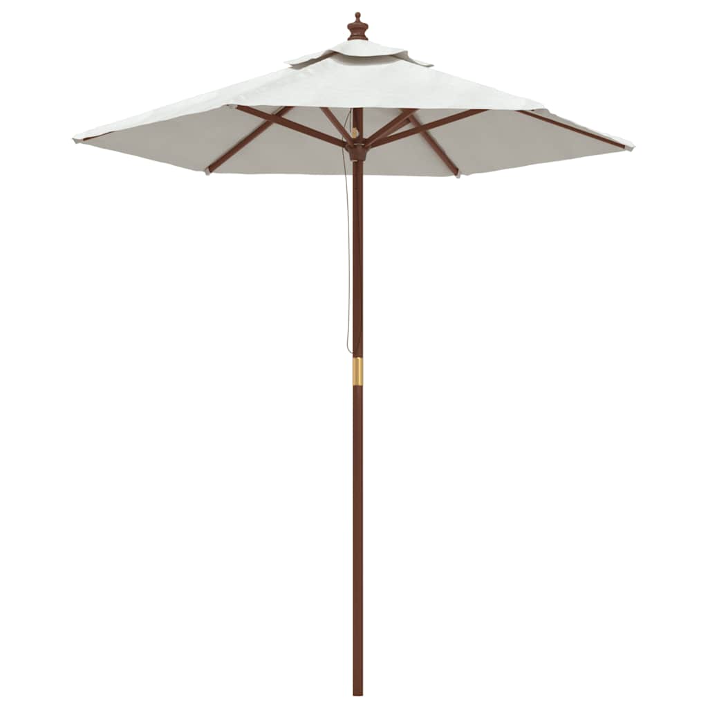 Vidaxl Parasol con polo in legno 196x231 cm sabbia