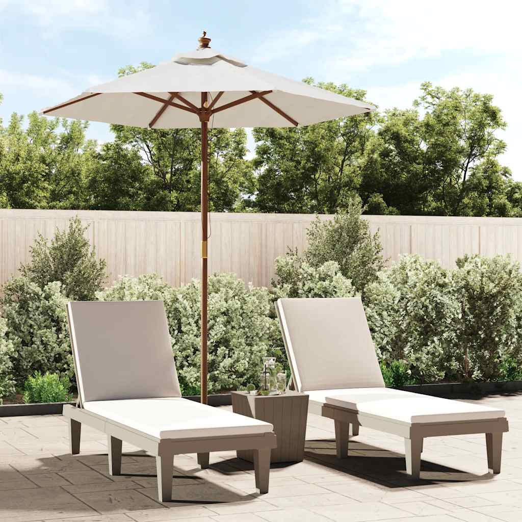 Vidaxl Parasol con polo in legno 196x231 cm sabbia