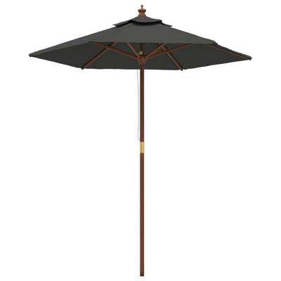 Vidaxl Parasol con polo in legno 196x231 cm antracite -colorato